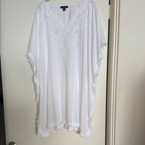 Saks Fifth Avenue White Embroidered Cover Up